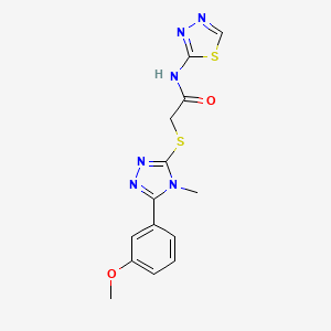 2-{[5-(3-methoxyphenyl)-4-methyl-4H-1,2,4-triazol-3-yl]sulfanyl}-N-(1,3,4-thiadiazol-2-yl)acetamide