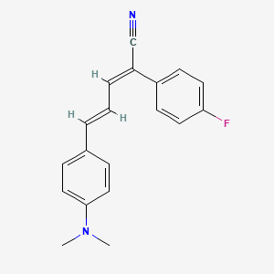 molecular formula C19H17FN2 B5343576 (2E,4E)-5-[4-(dimethylamino)phenyl]-2-(4-fluorophenyl)penta-2,4-dienenitrile 