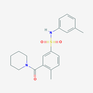 molecular formula C20H24N2O3S B5343582 4-methyl-N-(3-methylphenyl)-3-(piperidin-1-ylcarbonyl)benzenesulfonamide 