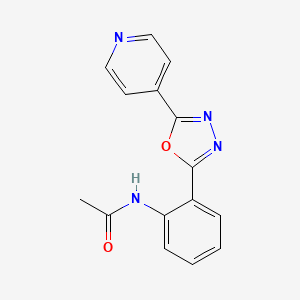 N-[2-(5-pyridin-4-yl-1,3,4-oxadiazol-2-yl)phenyl]acetamide