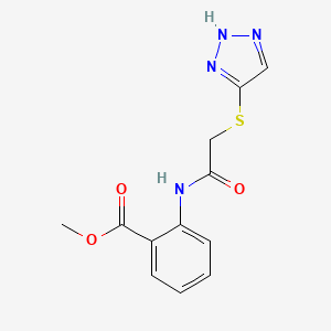 molecular formula C12H12N4O3S B5343625 methyl 2-{[(1H-1,2,3-triazol-5-ylthio)acetyl]amino}benzoate 