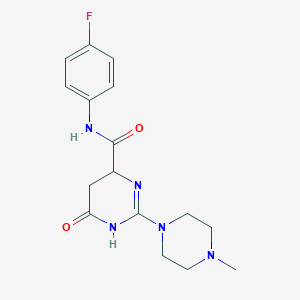 molecular formula C16H20FN5O2 B5343641 N-(4-fluorophenyl)-2-(4-methyl-1-piperazinyl)-6-oxo-3,4,5,6-tetrahydro-4-pyrimidinecarboxamide 