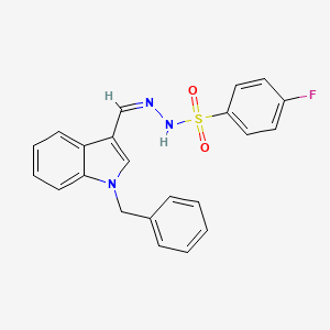 N'-[(Z)-1-(1-BENZYL-1H-INDOL-3-YL)METHYLIDENE]-4-FLUORO-1-BENZENESULFONOHYDRAZIDE