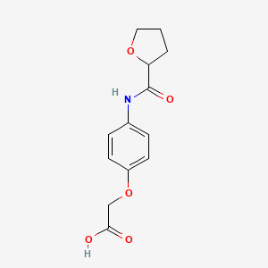 molecular formula C13H15NO5 B5343706 {4-[(tetrahydro-2-furanylcarbonyl)amino]phenoxy}acetic acid 