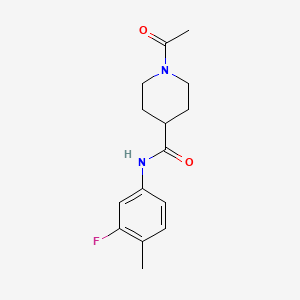 1-acetyl-N-(3-fluoro-4-methylphenyl)piperidine-4-carboxamide