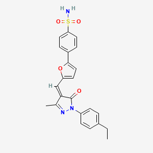 4-(5-{[(4Z)-1-(4-ETHYLPHENYL)-3-METHYL-5-OXO-4,5-DIHYDRO-1H-PYRAZOL-4-YLIDENE]METHYL}FURAN-2-YL)BENZENE-1-SULFONAMIDE