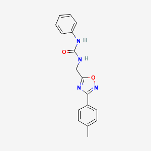 molecular formula C17H16N4O2 B5343726 N-{[3-(4-methylphenyl)-1,2,4-oxadiazol-5-yl]methyl}-N'-phenylurea 