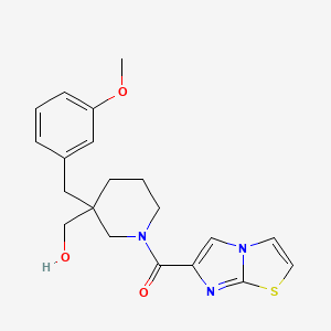 molecular formula C20H23N3O3S B5343757 [1-(imidazo[2,1-b][1,3]thiazol-6-ylcarbonyl)-3-(3-methoxybenzyl)piperidin-3-yl]methanol 