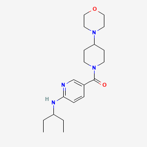 molecular formula C20H32N4O2 B5343773 N-(1-ethylpropyl)-5-[(4-morpholin-4-ylpiperidin-1-yl)carbonyl]pyridin-2-amine 