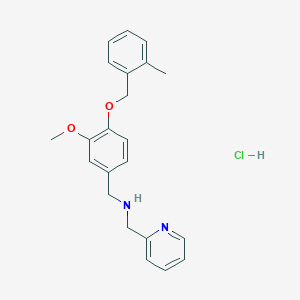 molecular formula C22H25ClN2O2 B5343787 1-[3-methoxy-4-[(2-methylphenyl)methoxy]phenyl]-N-(pyridin-2-ylmethyl)methanamine;hydrochloride 