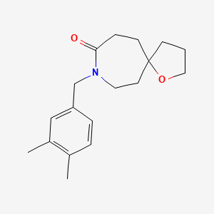 molecular formula C18H25NO2 B5343793 8-(3,4-dimethylbenzyl)-1-oxa-8-azaspiro[4.6]undecan-9-one 