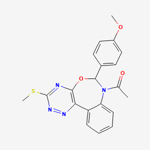 1-[6-(4-METHOXYPHENYL)-3-(METHYLSULFANYL)[1,2,4]TRIAZINO[5,6-D][3,1]BENZOXAZEPIN-7(6H)-YL]-1-ETHANONE