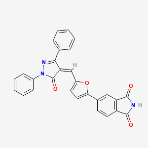 molecular formula C28H17N3O4 B5343811 5-[5-[(Z)-(5-oxo-1,3-diphenylpyrazol-4-ylidene)methyl]furan-2-yl]isoindole-1,3-dione 