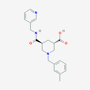 molecular formula C21H25N3O3 B5343825 (3S,5S)-1-[(3-methylphenyl)methyl]-5-(pyridin-3-ylmethylcarbamoyl)piperidine-3-carboxylic acid 