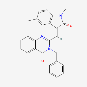 3-benzyl-2-[(E)-(1,5-dimethyl-2-oxoindol-3-ylidene)methyl]quinazolin-4-one