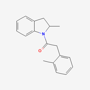 molecular formula C18H19NO B5343874 1-(2-METHYL-2,3-DIHYDRO-1H-INDOL-1-YL)-2-(2-METHYLPHENYL)-1-ETHANONE 