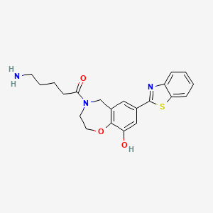 molecular formula C21H23N3O3S B5343896 4-(5-aminopentanoyl)-7-(1,3-benzothiazol-2-yl)-2,3,4,5-tetrahydro-1,4-benzoxazepin-9-ol hydrochloride 