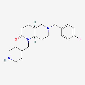 molecular formula C21H30FN3O B5343905 (4aS,8aR)-6-[(4-fluorophenyl)methyl]-1-(piperidin-4-ylmethyl)-4,4a,5,7,8,8a-hexahydro-3H-1,6-naphthyridin-2-one 