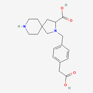 molecular formula C18H24N2O4 B5343934 2-[4-(carboxymethyl)benzyl]-2,8-diazaspiro[4.5]decane-3-carboxylic acid 