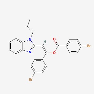 molecular formula C25H20Br2N2O2 B5343951 [(E)-1-(4-bromophenyl)-2-(1-propylbenzimidazol-2-yl)ethenyl] 4-bromobenzoate 