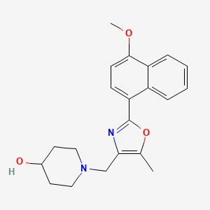 1-{[2-(4-methoxy-1-naphthyl)-5-methyl-1,3-oxazol-4-yl]methyl}piperidin-4-ol