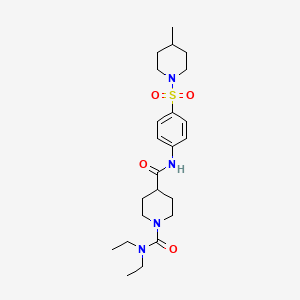 molecular formula C23H36N4O4S B5343964 N~1~,N~1~-diethyl-N~4~-{4-[(4-methylpiperidin-1-yl)sulfonyl]phenyl}piperidine-1,4-dicarboxamide 