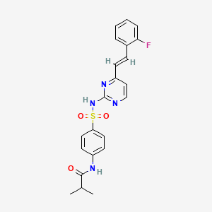 N-[4-({4-[(E)-2-(2-fluorophenyl)ethenyl]pyrimidin-2-yl}sulfamoyl)phenyl]-2-methylpropanamide