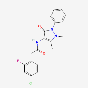 molecular formula C19H17ClFN3O2 B5344013 2-(4-chloro-2-fluorophenyl)-N-(1,5-dimethyl-3-oxo-2-phenyl-2,3-dihydro-1H-pyrazol-4-yl)acetamide 