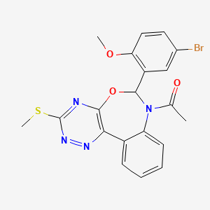 molecular formula C20H17BrN4O3S B5344025 1-[6-(5-BROMO-2-METHOXYPHENYL)-3-(METHYLSULFANYL)[1,2,4]TRIAZINO[5,6-D][3,1]BENZOXAZEPIN-7(6H)-YL]-1-ETHANONE 