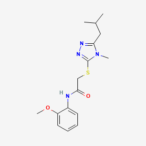 molecular formula C16H22N4O2S B5344031 N-(2-methoxyphenyl)-2-[[4-methyl-5-(2-methylpropyl)-1,2,4-triazol-3-yl]sulfanyl]acetamide 