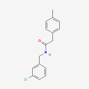 molecular formula C16H16ClNO B5344045 N-[(3-chlorophenyl)methyl]-2-(4-methylphenyl)acetamide 