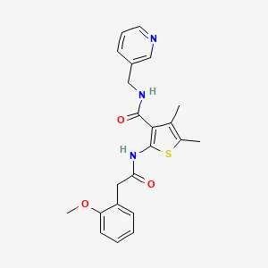 molecular formula C22H23N3O3S B5344060 2-{[(2-methoxyphenyl)acetyl]amino}-4,5-dimethyl-N-(3-pyridinylmethyl)-3-thiophenecarboxamide 