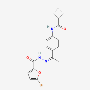 molecular formula C18H18BrN3O3 B5344084 N~1~-[4-(1-{(Z)-2-[(5-BROMO-2-FURYL)CARBONYL]HYDRAZONO}ETHYL)PHENYL]-1-CYCLOBUTANECARBOXAMIDE 