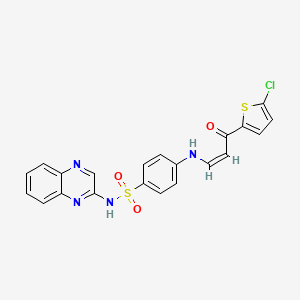 molecular formula C21H15ClN4O3S2 B5344116 4-[[(Z)-3-(5-chlorothiophen-2-yl)-3-oxoprop-1-enyl]amino]-N-quinoxalin-2-ylbenzenesulfonamide 