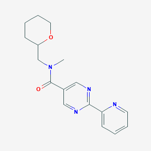 molecular formula C17H20N4O2 B5344130 N-methyl-2-pyridin-2-yl-N-(tetrahydro-2H-pyran-2-ylmethyl)pyrimidine-5-carboxamide 