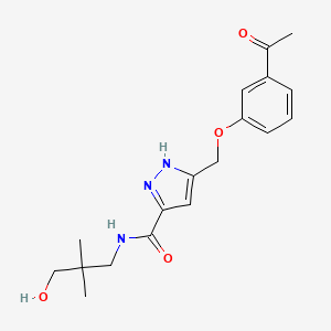 5-[(3-acetylphenoxy)methyl]-N-(3-hydroxy-2,2-dimethylpropyl)-1H-pyrazole-3-carboxamide