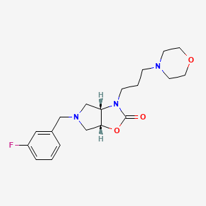 molecular formula C19H26FN3O3 B5344147 (3aS*,6aR*)-5-(3-fluorobenzyl)-3-(3-morpholin-4-ylpropyl)hexahydro-2H-pyrrolo[3,4-d][1,3]oxazol-2-one 