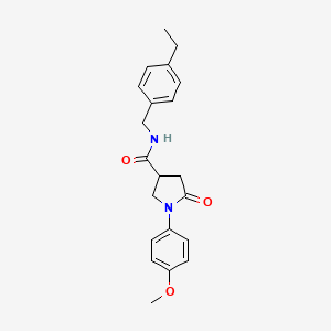 molecular formula C21H24N2O3 B5344151 N-[(4-ethylphenyl)methyl]-1-(4-methoxyphenyl)-5-oxopyrrolidine-3-carboxamide 