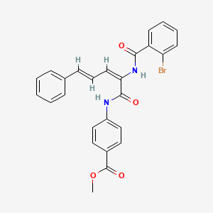 molecular formula C26H21BrN2O4 B5344171 methyl 4-[[(2E,4E)-2-[(2-bromobenzoyl)amino]-5-phenylpenta-2,4-dienoyl]amino]benzoate 