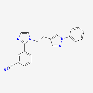 3-{1-[2-(1-phenyl-1H-pyrazol-4-yl)ethyl]-1H-imidazol-2-yl}benzonitrile