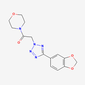 2-[5-(2H-1,3-BENZODIOXOL-5-YL)-2H-1,2,3,4-TETRAZOL-2-YL]-1-(MORPHOLIN-4-YL)ETHAN-1-ONE