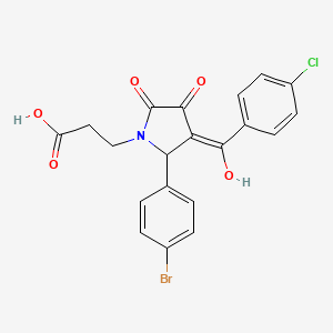 3-[2-(4-bromophenyl)-3-(4-chlorobenzoyl)-4-hydroxy-5-oxo-2,5-dihydro-1H-pyrrol-1-yl]propanoic acid