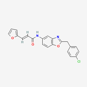 (E)-N-[2-[(4-chlorophenyl)methyl]-1,3-benzoxazol-5-yl]-3-(furan-2-yl)prop-2-enamide