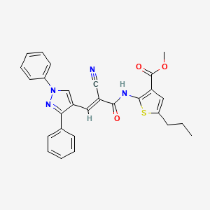 methyl 2-{[2-cyano-3-(1,3-diphenyl-1H-pyrazol-4-yl)acryloyl]amino}-5-propyl-3-thiophenecarboxylate