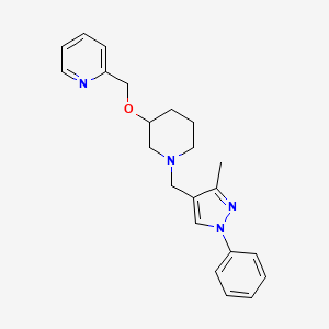 2-[({1-[(3-methyl-1-phenyl-1H-pyrazol-4-yl)methyl]-3-piperidinyl}oxy)methyl]pyridine