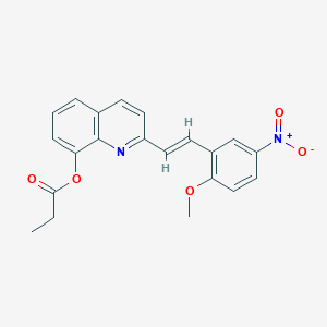 2-[2-(2-methoxy-5-nitrophenyl)vinyl]-8-quinolinyl propionate