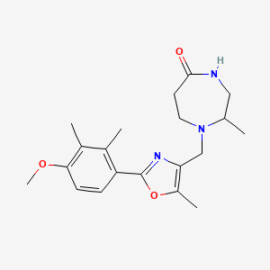 1-{[2-(4-methoxy-2,3-dimethylphenyl)-5-methyl-1,3-oxazol-4-yl]methyl}-2-methyl-1,4-diazepan-5-one