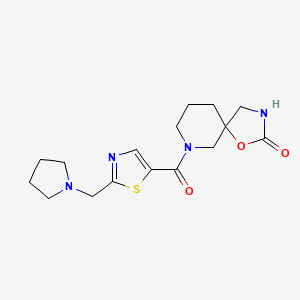 7-{[2-(1-pyrrolidinylmethyl)-1,3-thiazol-5-yl]carbonyl}-1-oxa-3,7-diazaspiro[4.5]decan-2-one