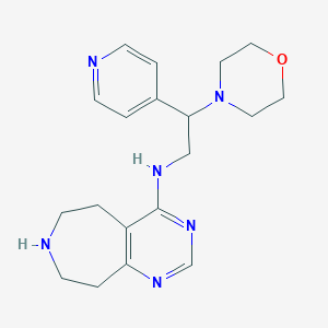 molecular formula C19H26N6O B5344684 N-[2-(4-morpholinyl)-2-(4-pyridinyl)ethyl]-6,7,8,9-tetrahydro-5H-pyrimido[4,5-d]azepin-4-amine dihydrochloride 