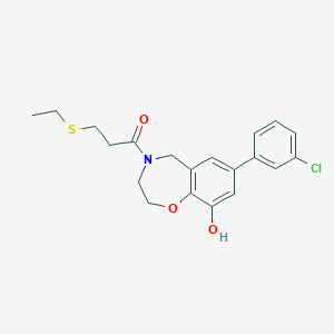 7-(3-chlorophenyl)-4-[3-(ethylthio)propanoyl]-2,3,4,5-tetrahydro-1,4-benzoxazepin-9-ol